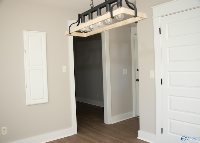 interior space featuring dark wood-type flooring