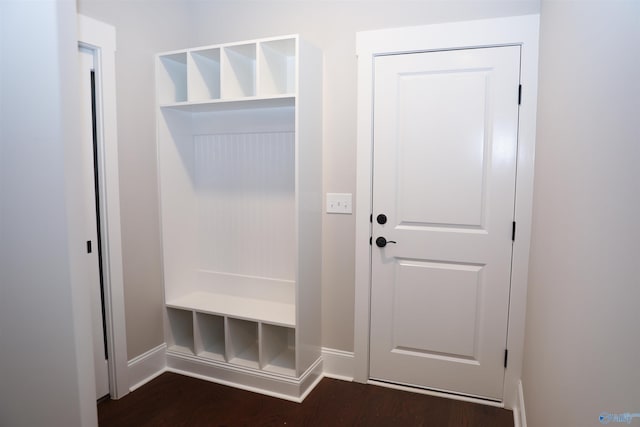 mudroom featuring dark hardwood / wood-style floors