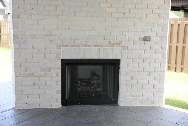 details with a fireplace