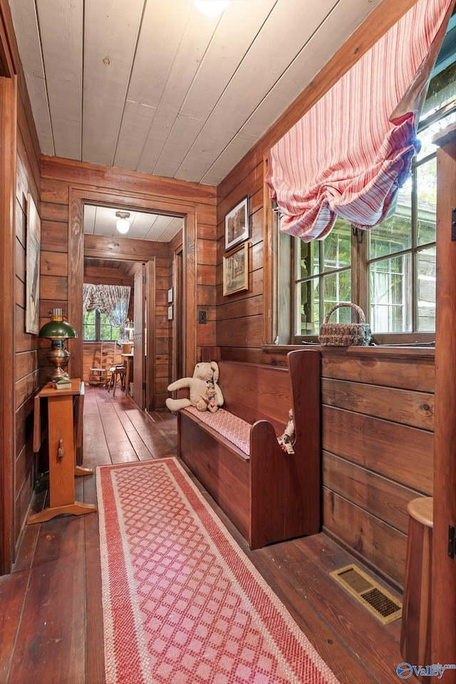 LOT1 Moon Lake Rd, Mentone, AL 35984 - living area with hardwood / wood-style flooring, wood walls, and wooden ceiling