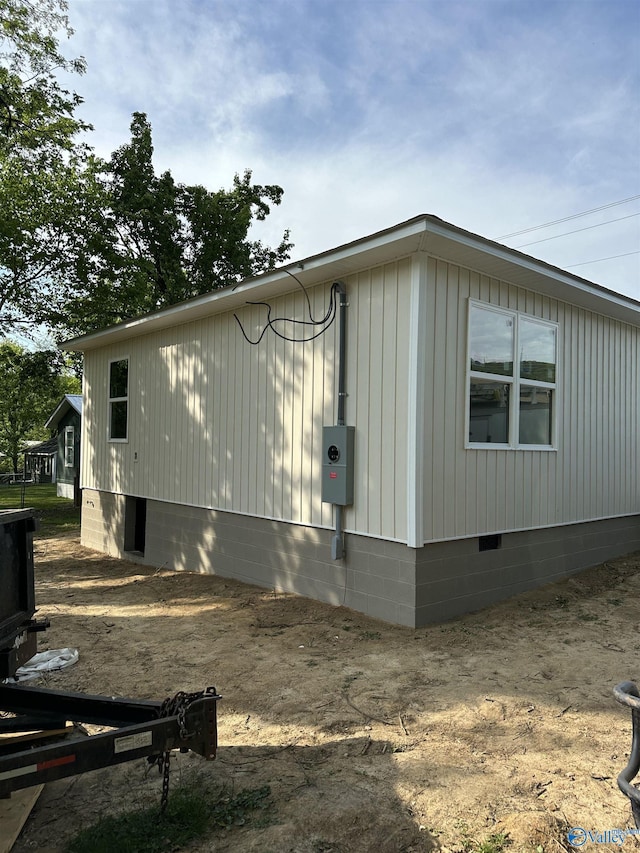 view of home's exterior featuring crawl space