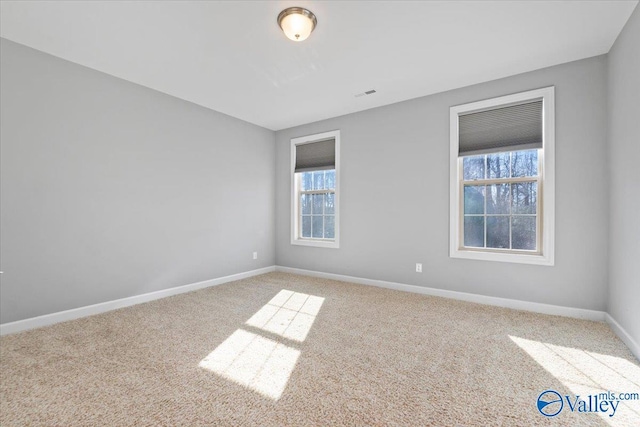 carpeted spare room with a healthy amount of sunlight