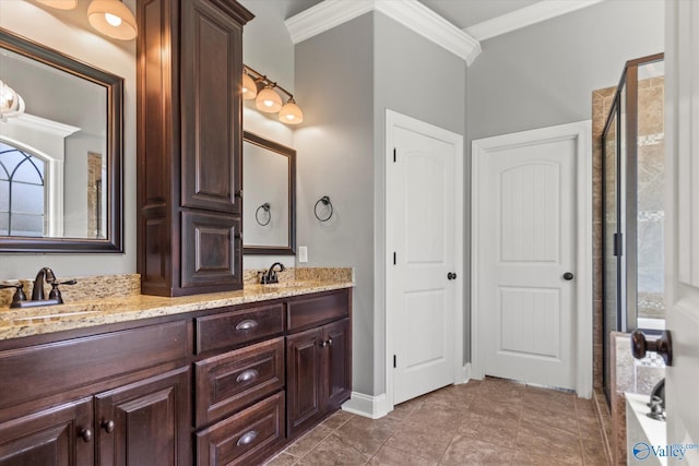 17259 Obsidian Cir, Athens, AL 35613 - full bathroom with ornamental molding, double vanity, and tile patterned flooring
