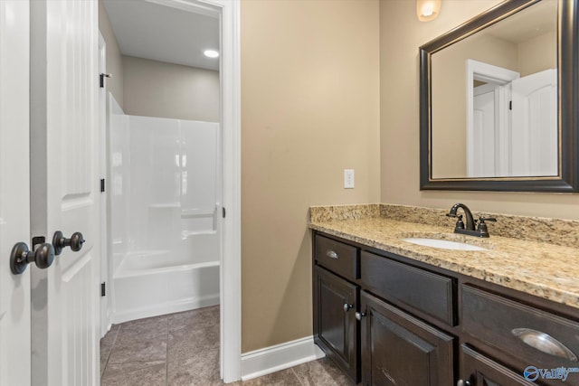 17259 Obsidian Cir, Athens, AL 35613 - full bath featuring vanity, baseboards, and bathtub / shower combination