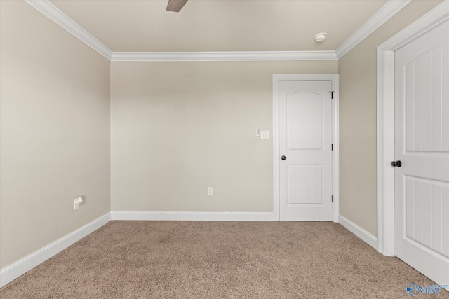 17259 Obsidian Cir, Athens, AL 35613 - carpeted spare room with crown molding, baseboards, a ceiling fan, and a smoke detector