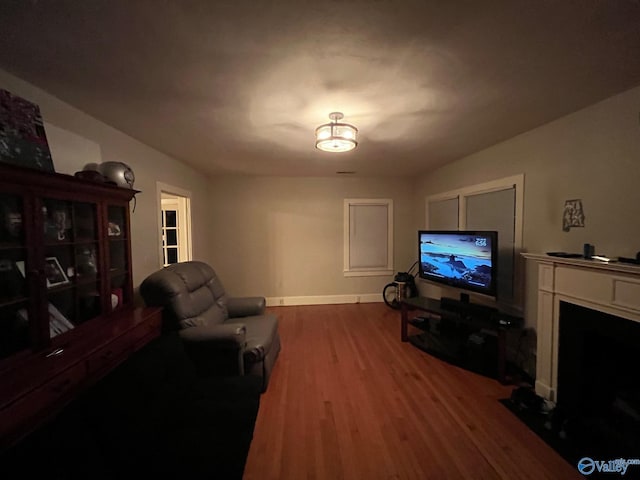 living room featuring hardwood / wood-style flooring