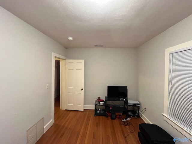 office area featuring hardwood / wood-style floors