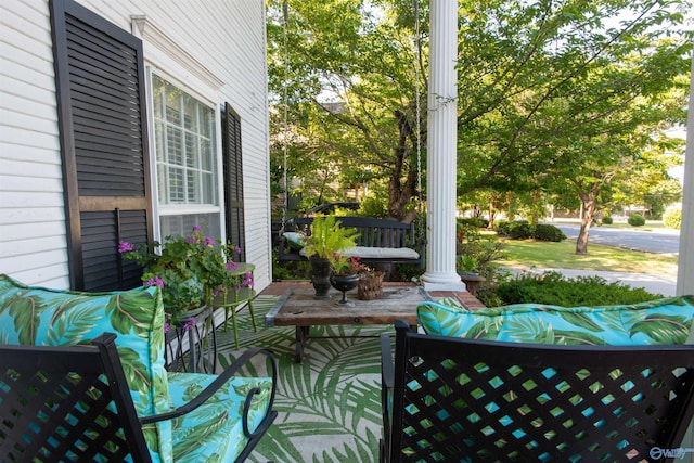 exterior space with a porch