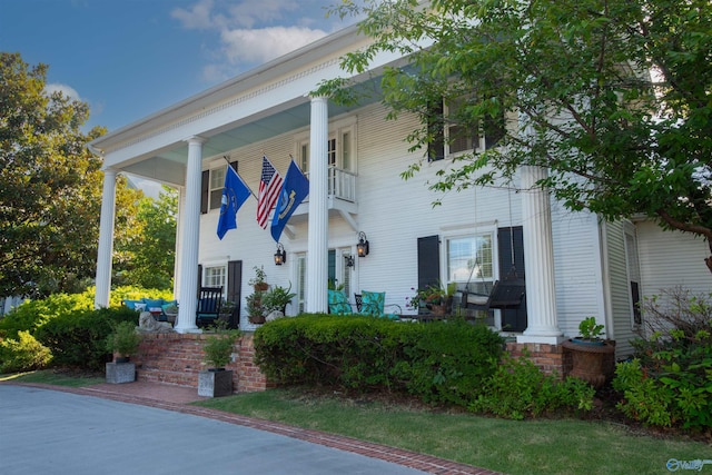 exterior space with covered porch