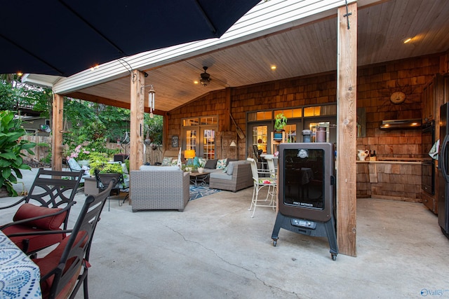 view of patio with an outdoor living space