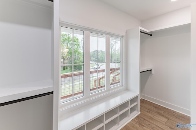 walk in closet featuring light wood-style floors