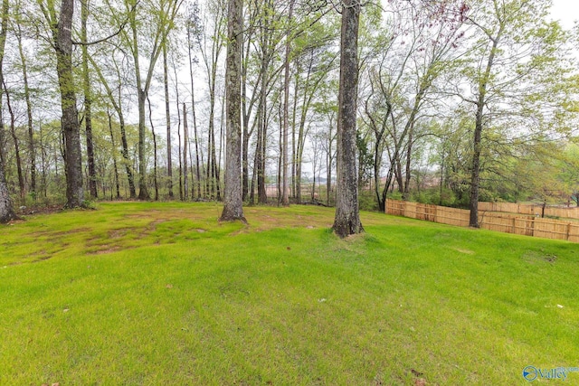 view of yard with fence