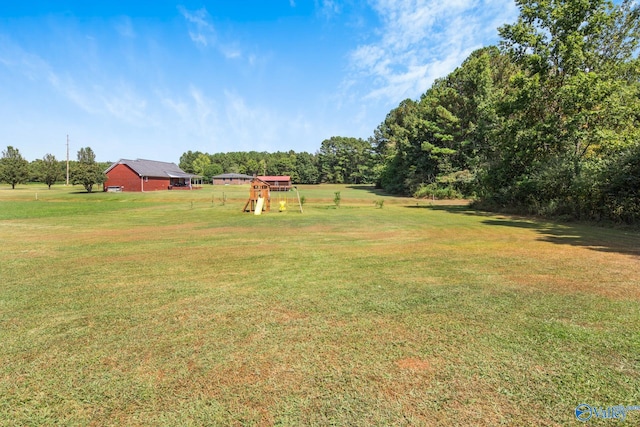 view of yard featuring a playground