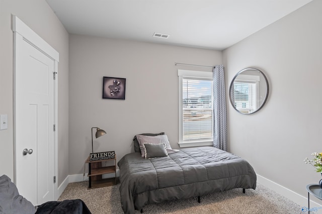 bedroom with carpet floors