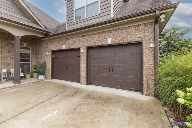 view of garage