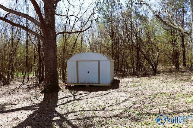 view of shed