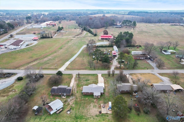 bird's eye view with a rural view