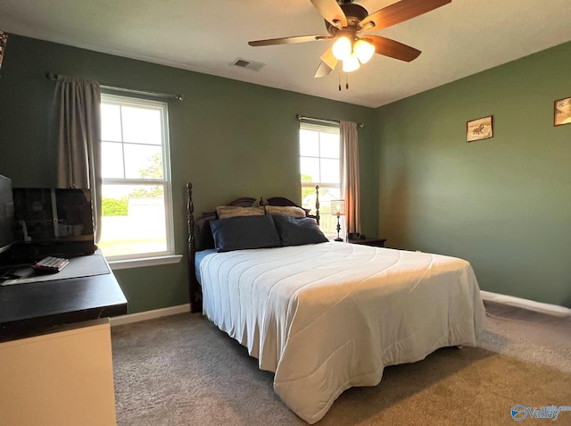 1575 Cottage Ln, Southside, AL 35907 - carpeted bedroom with baseboards and ceiling fan