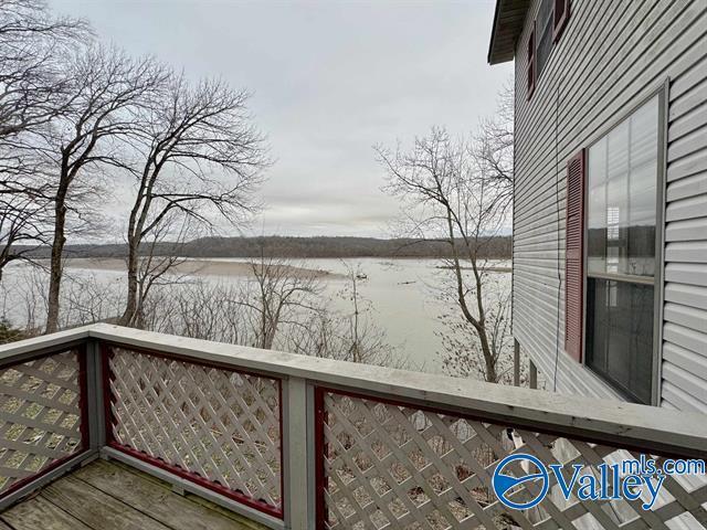 view of snow covered deck