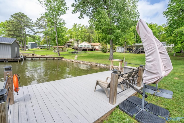 915 County Road 349, Leesburg, AL 35983 - dock area with a lawn and a water view