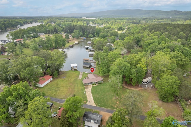 915 County Road 349, Leesburg, AL 35983 - aerial view with a water view and a wooded view