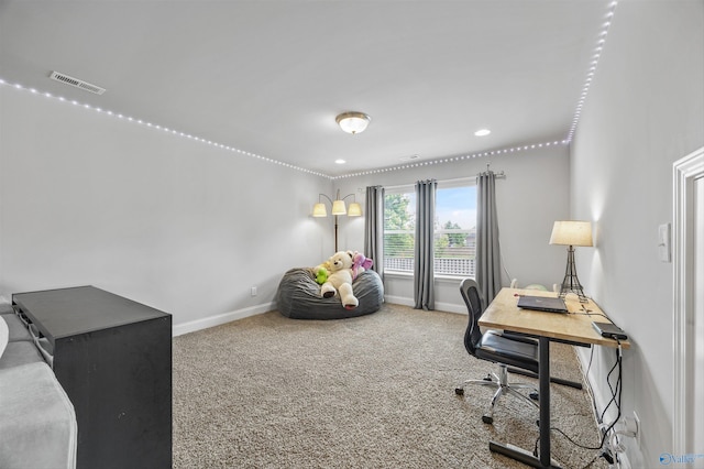 7417 Nature Walk Way SE, Owens Cross Roads, AL 35763 - carpeted home office with baseboards and recessed lighting