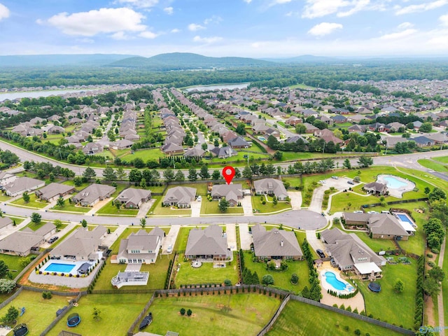 7417 Nature Walk Way SE, Owens Cross Roads, AL 35763 - aerial view of residential area featuring a pool area and a mountainous background