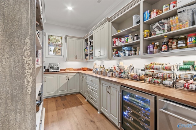 pantry featuring beverage cooler