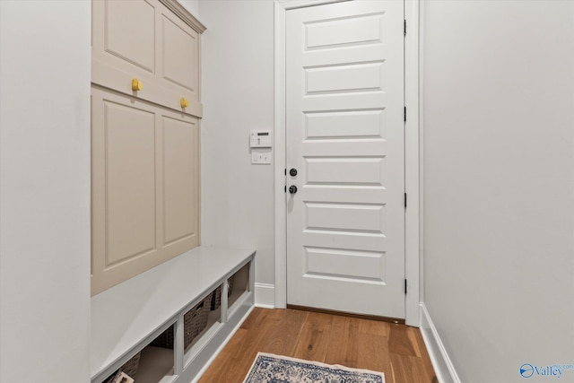 mudroom featuring light hardwood / wood-style flooring