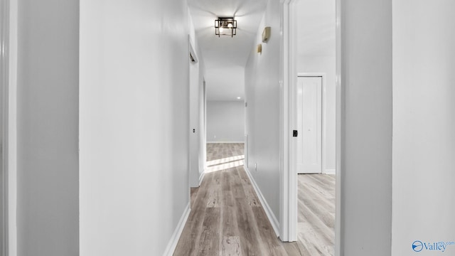 hall featuring light wood-type flooring