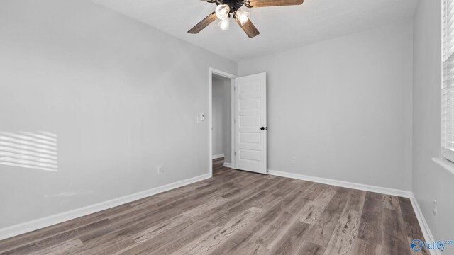 2055 Big Nose Dr, Centre, AL 35960 - spare room with ceiling fan, wood finished floors, and baseboards