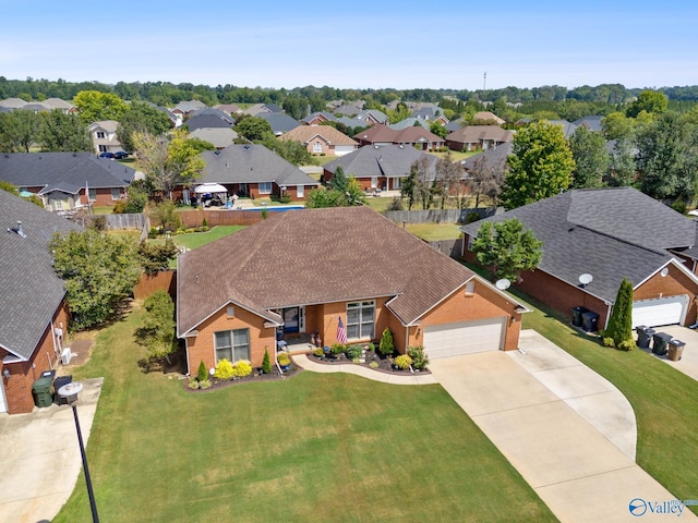 drone / aerial view featuring a residential view
