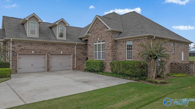 view of front of home with a garage and a front yard