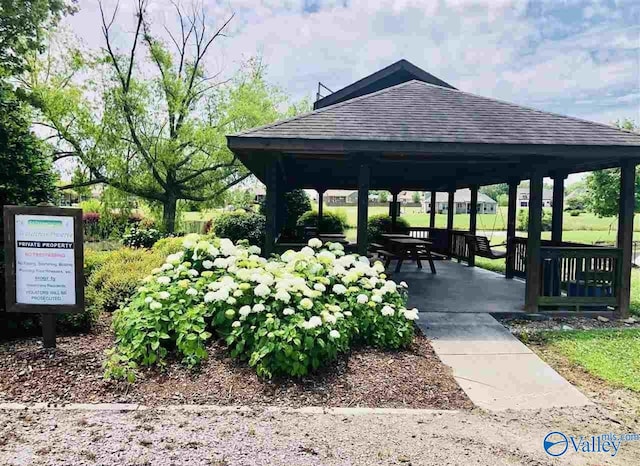 view of property's community with a gazebo