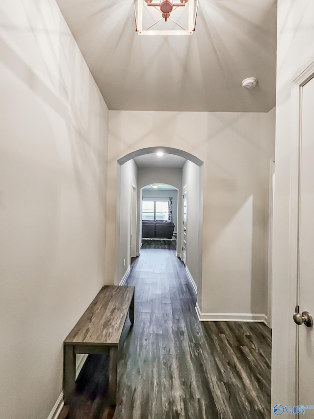 hall featuring wood-type flooring