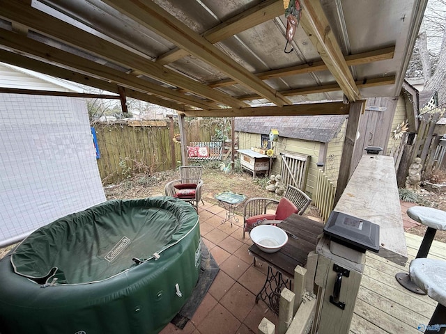 view of patio with fence