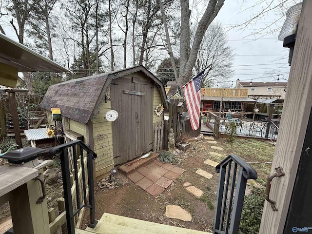 view of shed