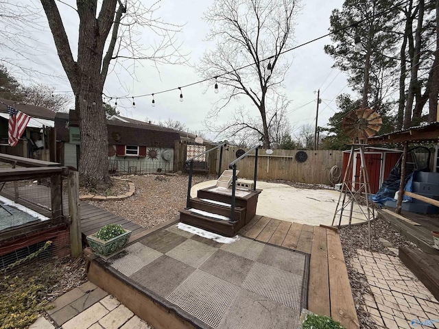 view of patio featuring a fenced backyard