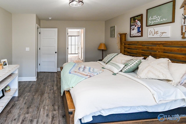 bedroom featuring dark wood-type flooring