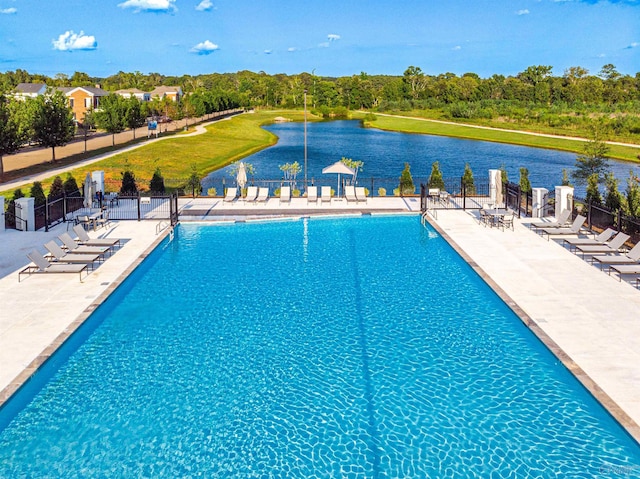 152 Knockash Hl, Madison, AL 35756 - community pool with a water view and a patio area