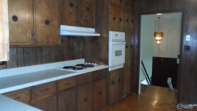 kitchen with white electric cooktop