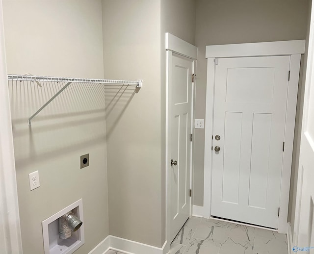 laundry area featuring hookup for an electric dryer