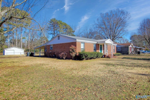 exterior space with a lawn