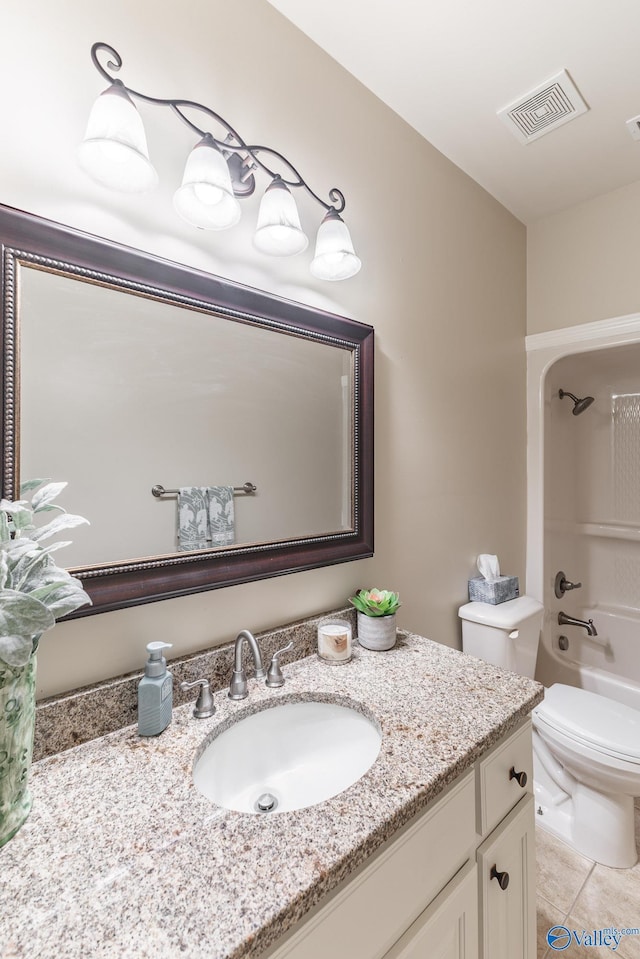 101 Tempo Cir, Harvest, AL 35749 - bathroom with vanity, tile patterned flooring,  shower combination, and toilet