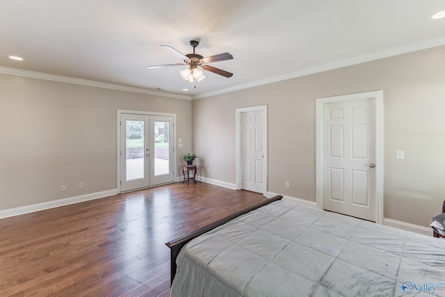 101 Tempo Cir, Harvest, AL 35749 - bedroom featuring access to exterior, crown molding, light wood-style flooring, baseboards, and french doors