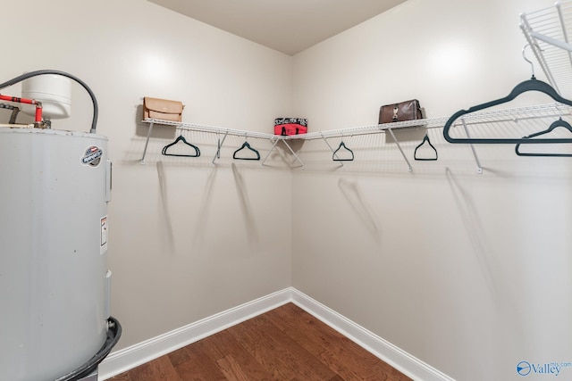 101 Tempo Cir, Harvest, AL 35749 - spacious closet featuring water heater and dark wood-type flooring