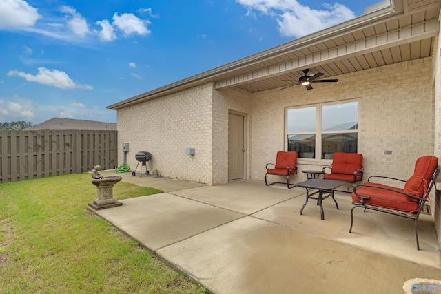413 Lando Cain Rd, Hartselle, AL 35640 - view of patio / terrace featuring ceiling fan