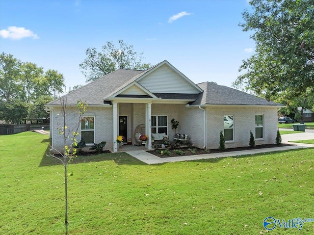 view of front of home with a front yard