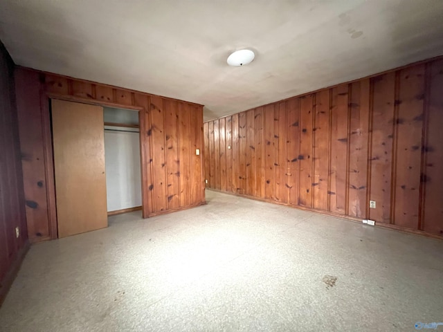 interior space with wooden walls