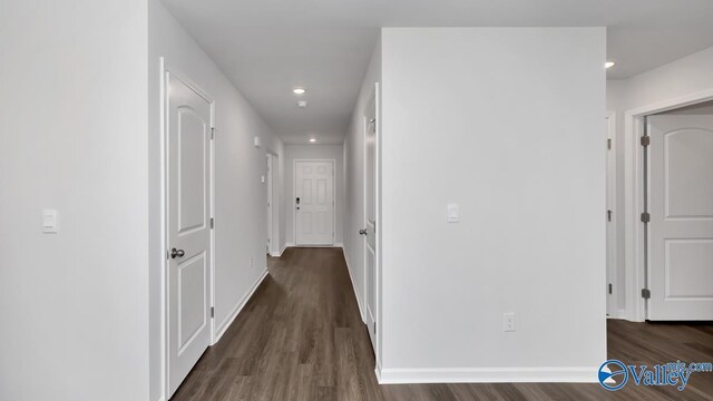409 Jackson Point Cir, Huntsville, AL 35811 - hall with wood finished floors, recessed lighting, and baseboards